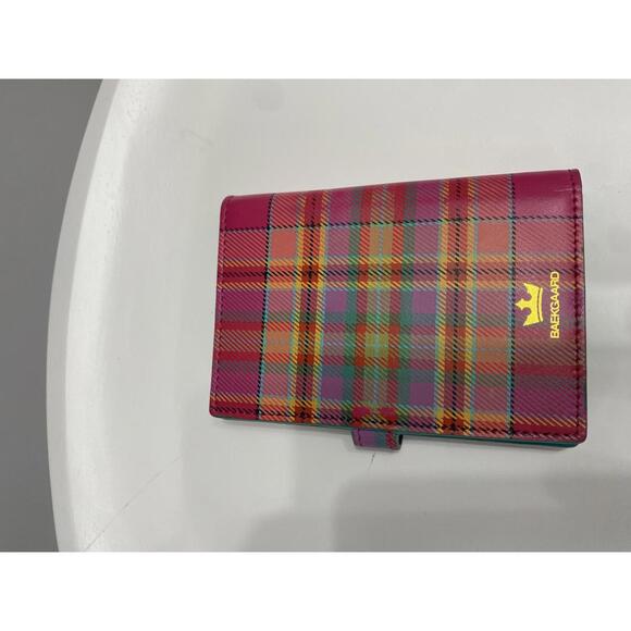 Vintage BAEKGAARD Plaid Leather Wallet with Notepad / Fabulous! - Picture 2 of 7